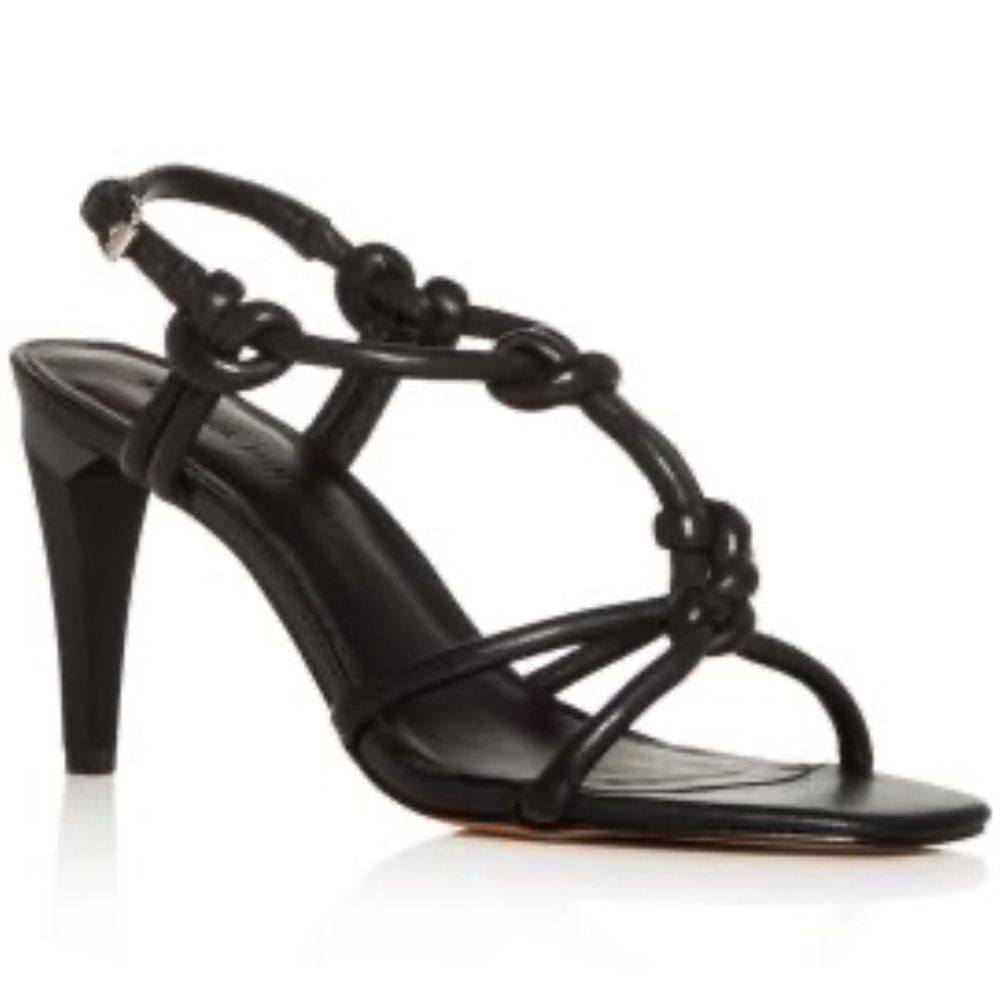 Rebecca Minkoff Laciann Sandal in Black Knotted Strap Slingback Heels - size 8M